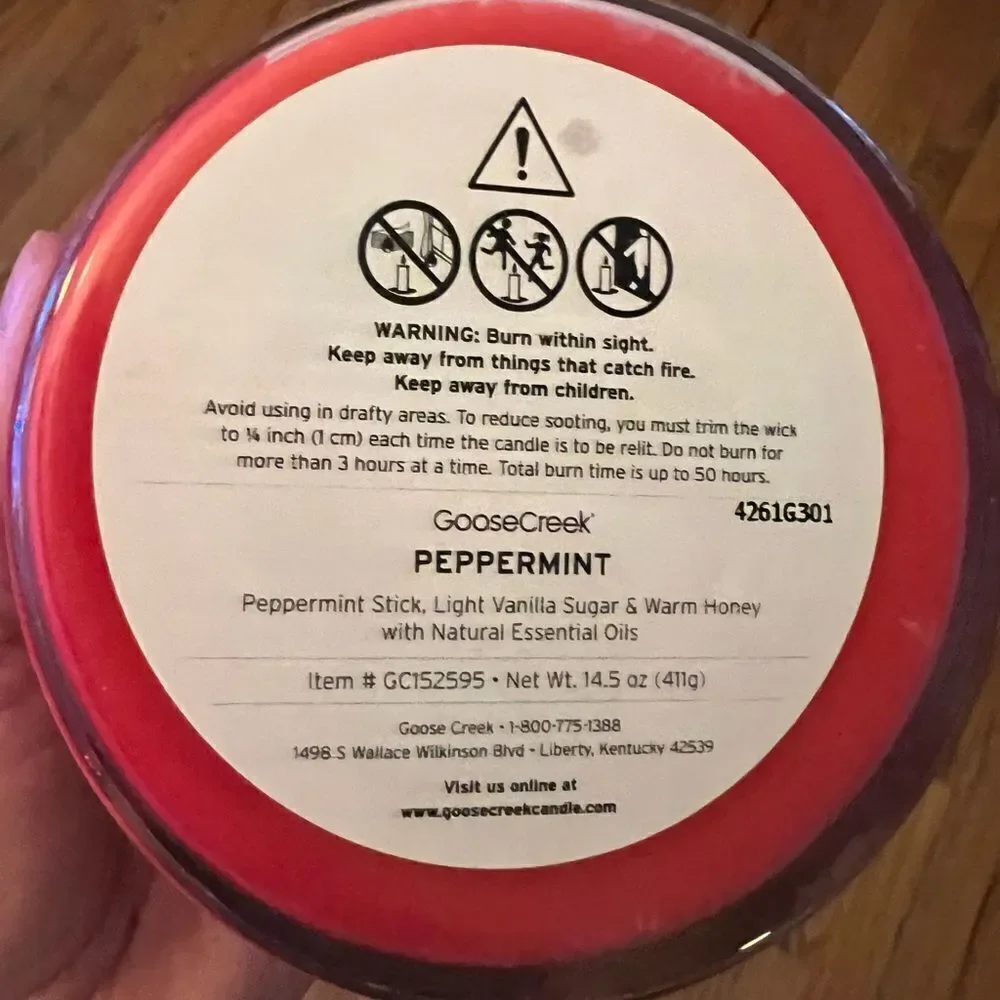 Goose Creek Peppermintnt 3 Wick Candle 14.5 Oz